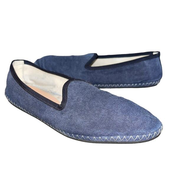 J. Crew Flats Denim Blue Venetian Canvas Loafer - Picture 1 of 9